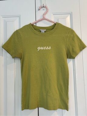 Vintage Guess Olive Logo Tee | Size M